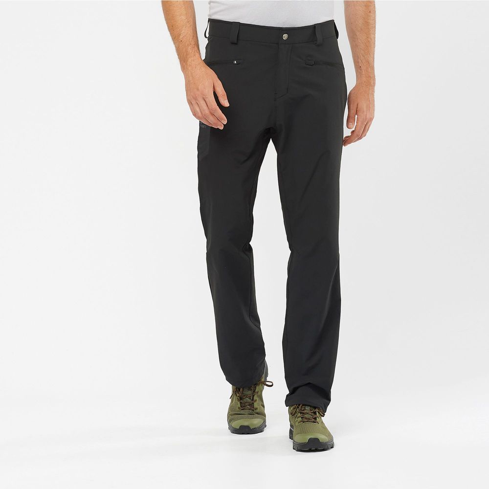 Salomon Singapore Mens Pants - WAYFARER ALL SEASON STRAIGHT M Black | 37681-HQZC